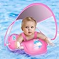 LAYCOL Baby Swimming Ring with Removable Sun Canopy, Baby Inflatable Baby Swimming Island, Helps Baby Kick and Learn to Swim, with Inflatable Swimming Buoy for Baby from 3–36 Months