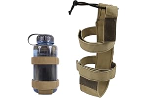 FALAFOTY Bolsa Táctica para Botella De Agua Molle Unisex Bolsa Táctica Portabotellas de Agua Bolsa de Botella para Hervidor De Agua para Acampar Al Aire Libre Correr Senderismo Camping Viajes Deportes (Caqui)