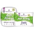 Slumberdown Anti Allergy Single Duvet - 10.5 Tog All Year Round Quilt Ideal for Summer & Winter, 2 Medium Support Pillows - Anti Bacterial, Soft Touch Cover, Machine Washable, Size (135cm x 200cm)
