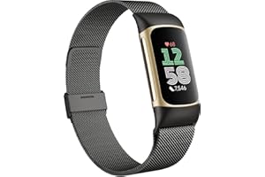 Faliogo Métal Bracelet Compatible avec Fitbit Charge 6 Bracelet pour Femme Hommes, Bracelet de Remplacement réglable en Acier Inoxydable avec Boucle magnétique pour Fitbit Charge 6