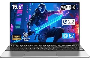FUNYET Ordinateur Portable Gaming,15,6 Pouces Laptop 2025 Win11pro, processeur R5-7430U, 16 Go de RAM, SSD 1 to,Notebook FHD 1920 * 1080, Clavier rétroéclairé,BT5.0
