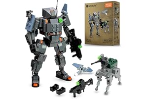 MyBuild Alpha Pathfinder 6020 delle forze armate - Mech tattico ricognizione con drone scout e bot di supporto K9 | Modello di robot articolato | Età 14+