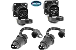 DARKGUARD Prise 3 Broches Tracteur et Fiche 3 Broches Tracteur 12v 24v,Prise 3Broches Male Femelle Etanche pour Agricole Véhicule,Connecteur Adaptateur 3Broches pour Porte-Vélo ( Fiche et Prise M2S42)