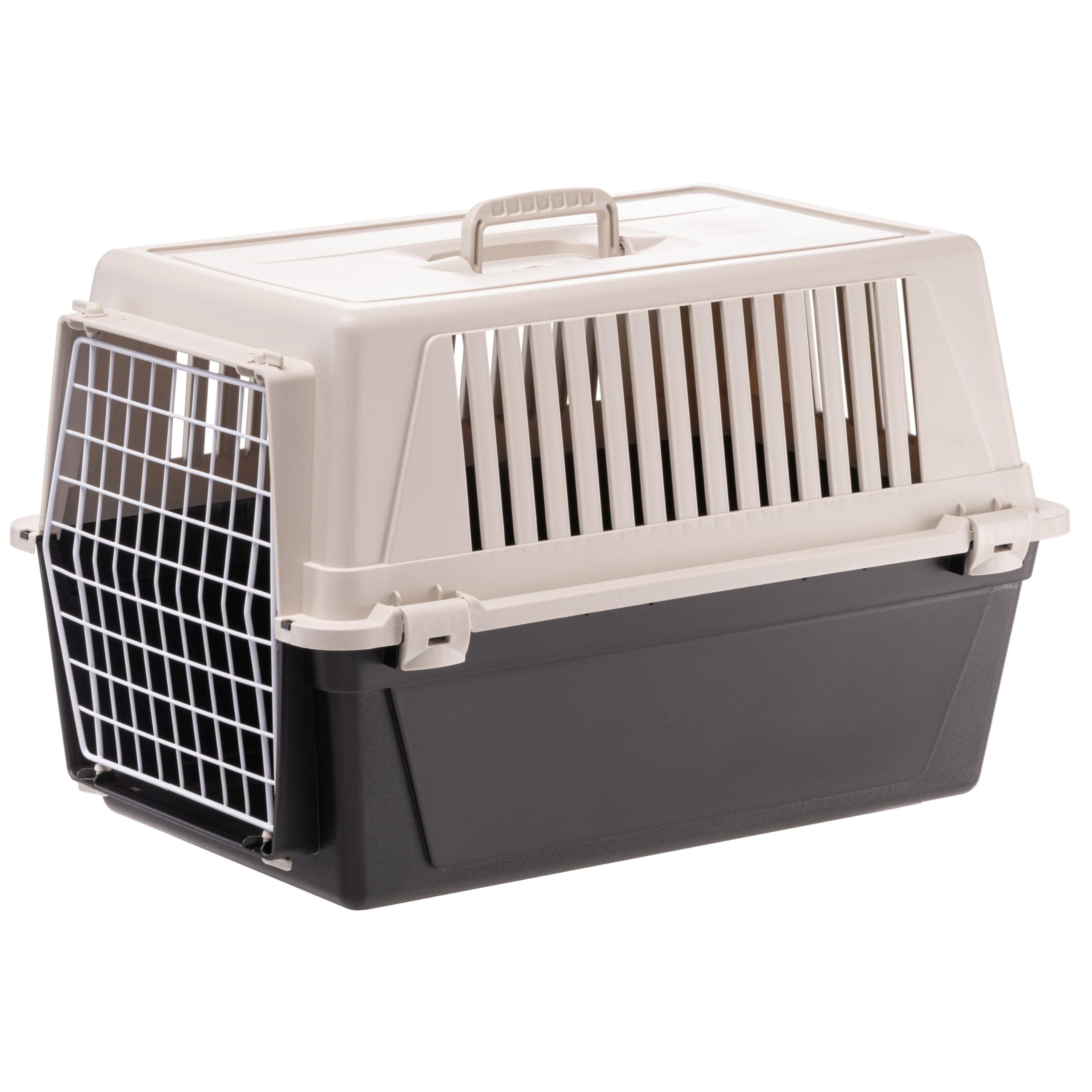 Ferplast Transportín Gatos, Transportín Perro Mediano Pequeño y Gatos hasta 15 Kg, Puerta de Hierro Plastificado, Ranuras de Ventilación, 40 x 60 x h 38 cm, Transportín Mascotas Rígido Atlas 30 EL