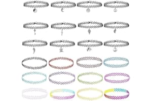 VINEEN EXFEA Lot de 24 colliers ras du cou au henné - Style gothique - Pour fille