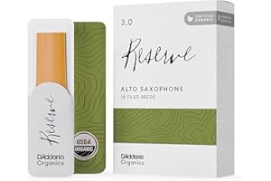 D'Addario Orgánico Reserve Alto Cañas para Saxofón - Cañas de Saxo - La Primera y única Caña Ecológica - 3.0 Fuerza, 10 Paquete