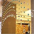 PINDIA Acrylic Crystal Strings Bead Curtain with Glass Drop (Set of 10, Multicolor)