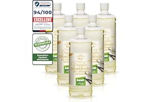 KieselGreen Bioethanolo 6 x 1 litro con Fragranza per Caminetto a Etanolo – Bio-etanolo profumato per Ambienti, molte Fragranze - Profumo per Caminetto a bioetanolo da Interno o da Tavolo V