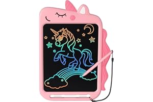 NOBES Toys for 3 4 5 6 7 8 Years Old Girls Boys Gifts, Portable Educational Unicorn Toys for Toddler, 10-inch LCD Writing Tablet Drawing Pad for Kids, Toddler Doodle Toy, Holiday Birthday Gifts (Pink)