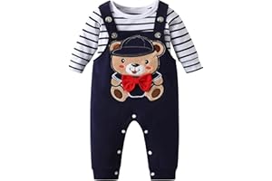Derouetkia Baby Boy Clothes Striped Tops Animal Print + Pants Outfit Set