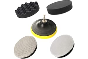JENABOM Polishing Pads, Car Polishers and Buffers Set Polishing Pads for Drill Professional Wax Paint Clean Polish Compound Sponge Pad Car Polishers Kit with M14 Drill Adapter-125mm 5inch