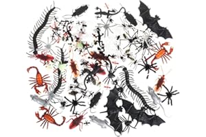 CoolChange Set orrido di Insetti Decorativi | 150 Pezzi | scherzetti per Halloween | Decorazione con Ragni, scarafaggi, Mosche