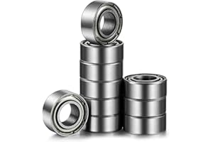 TUZUK - Confezione da 10 MR106-ZZ Cuscinetti a Sfera Stagni, 6x10x3 mm, Prelubrificati, Acciaio al Cromo, Doppia Tenuta in Gomma, Cuscinetti a Sfera Scanalati MR106 ZZ