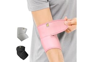 Bracoo Coudière ES10, Attelle de Coude Réglable, Néoprène Respirant, Douleurs Articulaires et Arthritiques, Blessures Sportives, Prévention, Soutien Modéré (Rose)