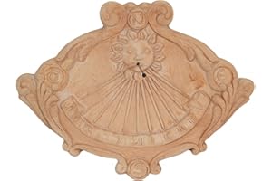 Biscottini Meridiana Solare in Terracotta Made in Italy | Meridiana da Parete Esterna 61x45x5 cm | Meridiana Orologio da Parete Vintage