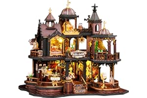 Spilay Miniatur Haus, Edinburgh Castle DIY Miniature House mit LED-Licht & Staubschutzhaube, 3D Holz Puppenhaus Tiny House, Kreatives Geschenk für Erwachsene (Weihnachten, Valentinstag, Geburtstag)
