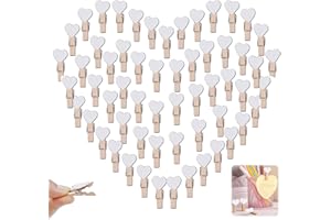 JIASHA Clips de Fotos, 100 Piezas Mini Pinzas de Foto de Madera Pinzas de Madera Pequeñas Pinzas de Madera Decoración para Celebración Navidad Boda Papel Fotográfico Clips de Artesanía (Blanco)