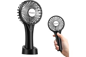 Ventilateur USB Portable, Ventilateur Mini à Main,Ventilateur Silencieux avec 3 Vitesse Réglable, 2500mAh Batterie Rechargeable, Main Petit Ventilateur pour Chambre/Voyage/Camping/Extérieur (noir)
