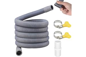 WENROU 1m Ablaufschlauch Schlauch, Ablaufschlauch VerläNgerung Set, Ablaufschlauch Waschmaschinen, Mit Schlauchschelle, Ablaufschlauch SpüLmaschine, Ablaufschlauch Abwasserschlauch Verlängerung