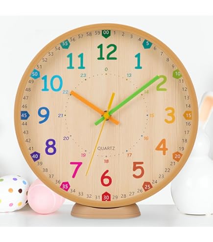 Cander Berlin MNU 1030 J Stille wandklok voor kinderen, 30,5 cm, geruisloos, leerklok voor kinderkamer, blauw, kleurrijk, analoog, kinderkamer, jongens, meisjes, geen tikkend geluid Cander Berlin MNU 1030 J Stille wandklok voor kinderen, 30,5 cm, geruisloos, leerklok voor kinderkamer, blauw, kleurrijk, analoog, kinderkamer, jongens, meisjes, geen tikkend geluid