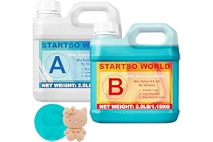STARTSO WORLD Silicone pour Moulage 20A, 2L Caoutchouc de Silicone Liquide vert pour Moulage, Prise Rapide, Non-Toxique, Idéal pour la coule de résines, moules, cire, plâtre