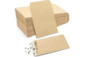 Bekecidi Buste per Semi Kraft da 100 Pezzi, Buste Autosigillanti in Carta Kraft per Conservare Piccoli Oggetti, Semi, Denaro, Monete