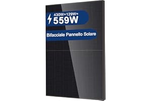 BENY Bifacciale Pannello Solare 430W Monocristallino Pannello Fotovoltaico, Per Impianto Fotovoltaico Completo, Impianto Solare da Balcone, Per Tetto Inclinato, Balcone, Tetto Piano