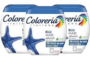 Coloreria Italiana Grey Colorante Tessuti e Vestiti in Lavatrice, colore Blu Mare, 3 Confezioni da 350 g
