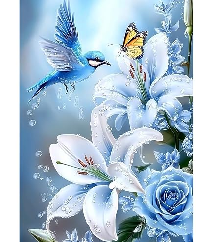 Kit Diamant Painting 5D Paysage Marin Santorini - Toile 30x40 Cm, Diamants Ronds, Pour Adultes Débutants