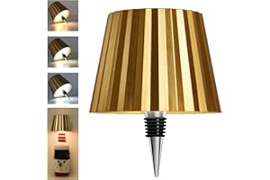 Beaeet Wireless Bottle Lamp Shade,Ricaricabile LED Portatile Cordless Tavolo Lamp, 3 Colori Stepless Dimming Touch Wine Bottle Lights for Outdoor Bar Dining Bedroom(Gold)