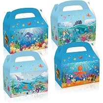 24 Stück Unterwasser-Papier-Geschenkboxen – Niedliche Ozeantiermotive, Für Babyparty, Süßigkeiten & Deko