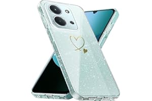 crisant Handyhülle Kompatibel mit Xiaomi Redmi 15C 4G/ 5G / Poco C85 mit 3 Stücke Schutzfolie, Weich TPU Anti-Fingerabdruck Hülle, Glitzer und Absturzsicherung Schutzhülle (Transparent)