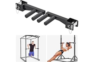 Lifeswell Attacco per barra per dip per power rack da 7,6 x 7,6 cm, maniglie antiscivolo larghe e strette, capacità 226,8 kg, attacco per rack squat per tuffi, file invertite, flessioni