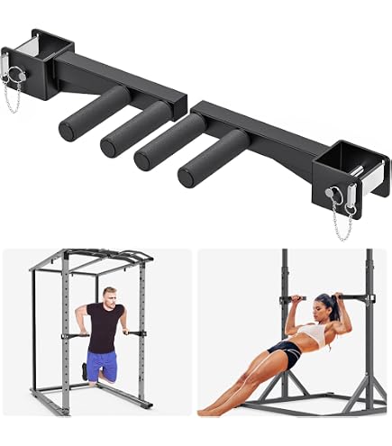 Accessori Dip Bar Per Power Cage E Squat Rack | Maniglie Regolabili Per Allenamento Forza | Set Di 2