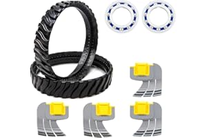 Tefola 2 Chenilles de Pneus R0526100, 2 Roulements de Moteur R0527000, 4 Brosses à Récurer Centrifuges pour récurer Le Sol R0714400, Pièces de Rechange pour Robot Nettoyeur Piscine Zodiac Mx6 Mx8