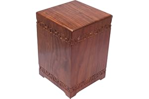 URNSWITHLOVE Extra Large Hard Wood Biodegradable Cremation Casket Urn for Adult Ashes, Solid wood casket
