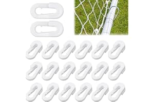 WYTNB 20Pcs White Soccer Net Clips, Goal Net Clips, Universal Reusable Plastic Football Net Clips, Football Net Hook Fixing Clip, Goal Net Fasteners, Football Goal Accessory Clips for Outdoor Golf Tennis