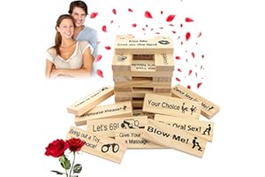 Audasi 48 pezzi Super Naughty Block Tower Game, Blocchi Impilabili in Legno, Giochi per Adulti Sexy, Giochis di Coppia Giochi Erotiici Coppie, Love & Naughty Stacking Tower Blocchi di Legno