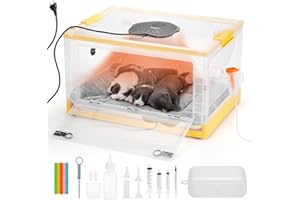 TURBRO Inkubator 85 l, dla szczeniaków, kotków, z precyzyjną regulacją ogrzewania i dmuchawy, wielofunkcyjny panel LED, monitorowanie temperatury i wilgotności