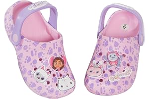 Gabby's Dollhouse Girls Clogs Sandals with Charms Badges Kids Indoor Outdoor Shoes Sliders with Ankle Strap