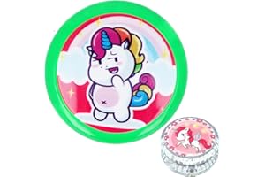 SRV HUB Light Up Yoyo Green Unicorn Design Automatic Return Yo-Yo Kids Beginners Players High-Speed Plastic bearing Entertaining Professional Loop Yo yo String Tricks Party Favors Adult Boys Girls – 5.5cm