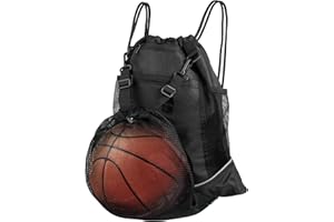 Rhitchy Sacca sportiva con coulisse, zaino sportivo, grande capacità, borsa da calcio regolabile con borsa a sfera, borsa da basket, zaino per ragazzi e bambini, grigio., NO