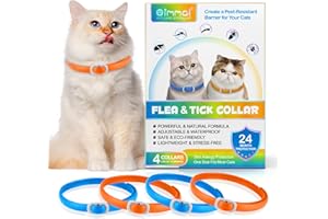 GENERIC Anti-Floh- und Anti-Zecken-Halsband für Katzen, 4 Stück gegen Larven und Eier – beseitigt und tötet – schützt das Tier und den Lebensraum, effektiver Schutz für 24 Monate, verstellbar und wasserdicht