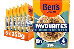 Ben's Original Favourites Microwave Rice, Risotto Chicken and Mushroom, Instant Rice for an Easy Meal, Source of Protein, Low in Saturated Fat, 6 x 250g Multipack