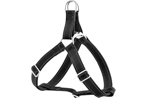 Plutus Pet Step In Dog Harness, Reflective, Adjustable, and Secure with Metal Buckles, Easy Walk Dog Harness for Puppy, Small, Medium and Large Dogs, Black, M