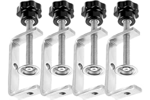 CAUTIOUS 4 Pièces Serre-Joints Réglables en C en Acier Inoxydable 10 à 60 mm Pince de Fixation Table Soudage