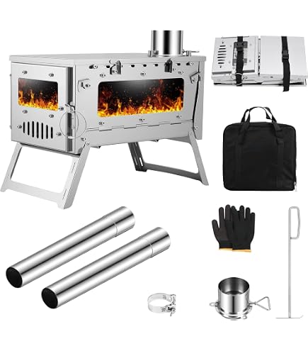 Kit Anti-brûlure En Silicone Pour Tente – Passage De Cheminée 4.5-10cm, Avec Tôle D'acier Et Vis, Résiste 280°C
