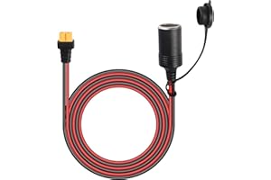 GELRHONR XT60 żeńskie gniazdo zapalniczki samochodowej, 14AWG 12V/24V XT60 żeńskie żeńskie gniazdo zapalniczki samochodowej z wodoodporną osłoną pyłoszczelną-1,5 m