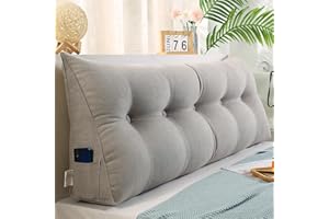 ZF YLYH Kissen Bett Rückenkissen Lesekissen für Bett Rückenlehne Kissen Rückenpolster Abnehmbar Bequemes Lendenkissen Sofa Rückenkissen Keilkissen mit Tasche(Gray,80 * 50 * 20cm)