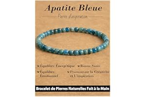 Landorilo Bracelet 4mm en Pierre Naturelle pour Homme et Femme, Bracelets Élastique Yoga, Bijoux Cadeau Créatifs, Porte Bonheur avec Perles de Remplacement